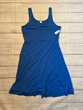 New Old Navy Women's Scoop Neck Blue A-Line Dress M